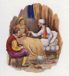 Illustratie voor Don Quichot (kleurenlitho) door Harry George Theaker