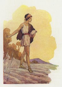Jason zaaide de drakentanden (kleurenlitho) door Harry George Theaker