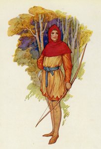 Robin was een avontuurlijk type, zelfs in zijn jeugd (kleurenlitho) door Harry George Theaker