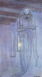 Het spook (kleurenlitho) door Harry George Theaker