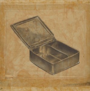 Pewter doos met twee compartimenten door Harry Goodman