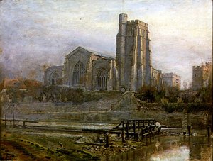 De Oude Kerk bij Zonsopgang door Harry Goodwin