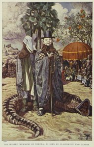 De gemaskerde mummers van Yoruba, gezien door Clapperton en Lander, illustratie uit "Pioneers of West Africa", 1912 door Harry Hamilton Johnston