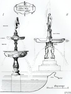 Fonteinen, Wilton House, Wiltshire en Victoria and Albert Museum, Londen door Harry Inigo Triggs