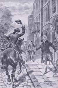 De lange rit eindigt in Londen, illustratie uit Mijn Tijdschrift door Harry Payne
