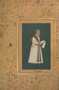 Portret van Mulla Muhammad Khan Vali van Bijapur, Folio uit het Shah Jahan Album, recto: ca. 1620 door Hashim