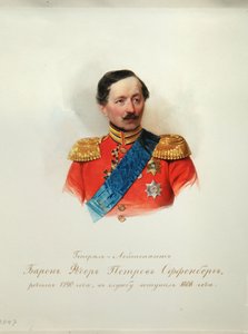 Portret van Generaal Baron Fyodor Petrovich von Offenberg 1789-1857 Uit het Album van de Keizerlijke Huzaren, 1846-1849 door Hau