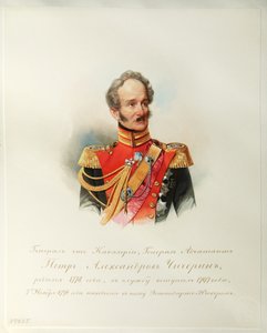 Portret van generaal Pyotr Alexandrovich Chicherin uit het album van de keizerlijke garde door Hau