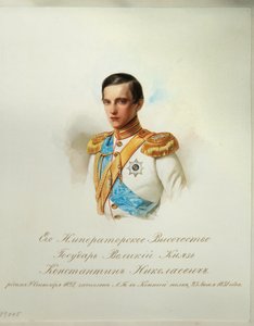 Portret van Groothertog Konstantin Nikolaevich van Rusland 1827-1892 Uit het Album van de Keizerlijke Huzaren, 1846-1849