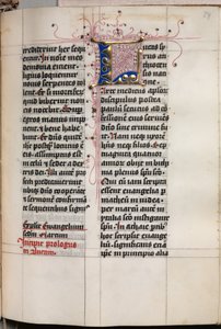 Evangelieboek met Evangelistenportretten: Gedecoreerde Initiaal door Hausbuch Master