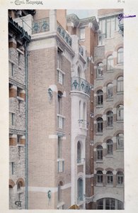Uitzicht op het Castel Beranger (1897-1898), gebouw ontworpen door architect Hector Guimard (1867-1942) door Hector Guimard