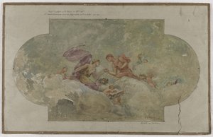 Schets voor de trouwzaal in het 8e arrondissement van Parijs: De bruiloft door Hector d
