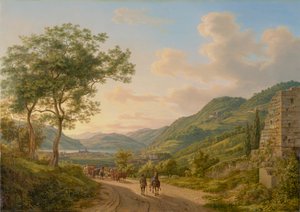 Een landschap bij het Comomeer door Heinrich Adam