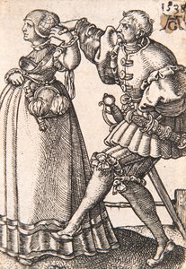 Uit de serie De Kleine Bruiloftsdansers, 1538 door Heinrich Aldegrever