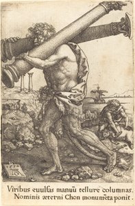 Hercules draagt de twee zuilen van Gaza