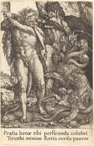 Hercules vechtend met de Hydra van Lerna, 1550 door Heinrich Aldegrever