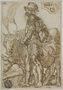 Mars, van De zeven planeten door Heinrich Aldegrever
