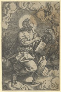 Sint Jan, uit De Vier Evangelisten door Heinrich Aldegrever