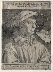 Zelfportret, 1530 door Heinrich Aldegrever