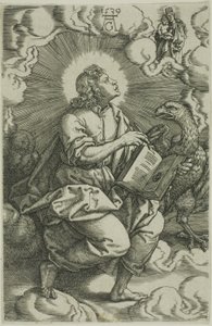 St. Johannes, uit De Vier Evangelisten door Heinrich Aldegrever
