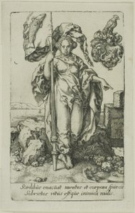 Matigheid, uit de Deugden door Heinrich Aldegrever