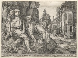 De Parabel van de Barmhartige Samaritaan: De Barmhartige Samaritaan Zet de Reiziger op Zijn Ezel