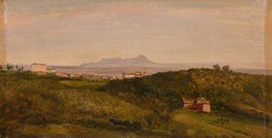 Heinrich Bürkel - Uitzicht op Monte Circeo. Rond 1853 door Heinrich Burkel