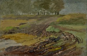 Karrensporen in het veld door Heinrich Burkel