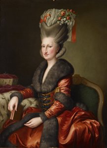 Portret van Maria Amalie Auguste van Saksen in Poolse klederdracht door Heinrich Carl Brandt