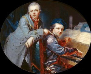 Zelfportret met Gottlieb Christian Füger, broer van de kunstenaar, 1768