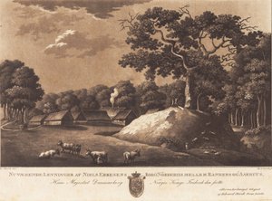 Huidige overblijfselen van het kasteel van Niels Ebbesen Nørreriis. E Storch del. door Heinrich Grosch