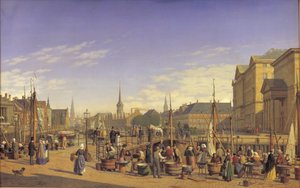 Uitzicht vanaf Gammel Strand naar Christiansborg