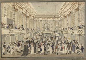Gemaskerd bal in de Redoutensaal van de Weense Hofburg door Heinrich Joseph Schütz