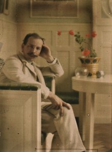 Zelfportret van Heinrich Kühn (Autochrome) door Heinrich Kuhn