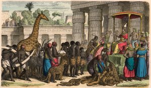 Oud Egypte: Ethiopiërs brengen hun eerbetoon aan de Farao door Heinrich Leutemann