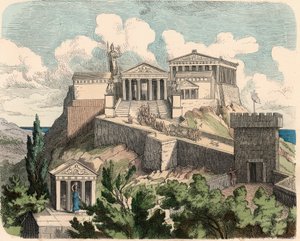 Oud Griekenland: Athene, Akropolis - Parthenon door Heinrich Leutemann