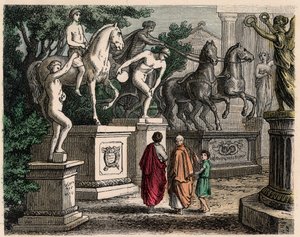 Oud Griekenland: Beelden van olympische kampioenen opgericht in Olympia, 1866