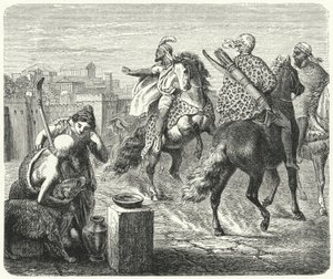 Jugurtha van Numidië verlaat de corrupte stad Rome door Heinrich Leutemann