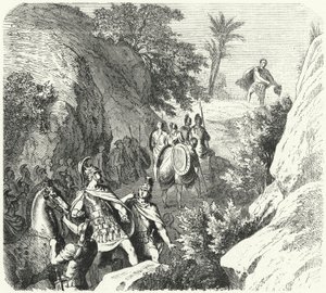 Perseus van Macedonië op mars door de kloven van Thessalië door Heinrich Leutemann