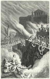 Bestorming van de Byrsa en de vernietiging van Carthago door Heinrich Leutemann