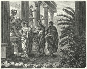 De Romeinse keizer Augustus, Gaius Maecenas en Vergilius door Heinrich Leutemann