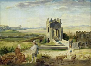 Campagna Landschap bij de Nomentano Brug door Heinrich Maria von Hess