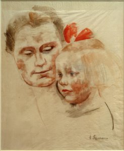 Moeder met kind (Anna en Käte Werner) door Heinrich Stegemann