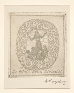 Boekmerk: Ex Libris Erna Liebaldt