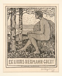 Boekplaat: Ex Libris Hermann Gocht door Heinrich Vogeler