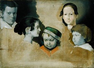 De vijf oudste kinderen van de schilder Julius Schnorr von Carolsfield (1794-1872), c.1839-40 door Heinrich Wilhelm Truebner