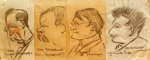 Vier portretten door Heinrich Zille