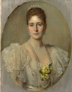 Portret van Keizerin Alexandra Fjodorovna van Rusland 1872-1918, de vrouw van Tsaar Nicolaas II, 1897 door Heinrich von Angeli