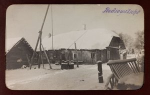 Eerste Wereldoorlog: Oekraïne in de jaren 1914-1916 tijdens de invasie van het Duitse leger. Uitzicht met sneeuw