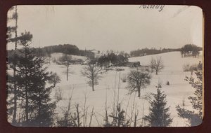 Eerste Wereldoorlog: Oekraïne in de jaren 1914-1916 tijdens de invasie van het Duitse leger. Uitzicht met sneeuw